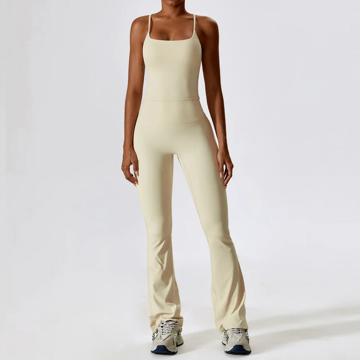 2-Piece Women's Workout Outfit - Breathable Leggings and Sports Bra Set