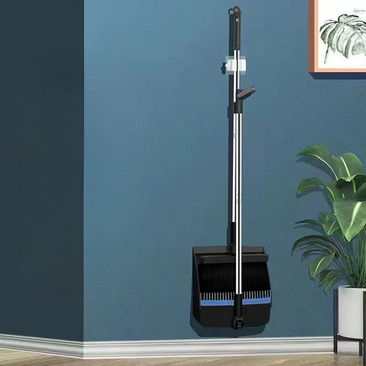 Compact Broom and Dustpan Set with Hair Removal and Foldable Design