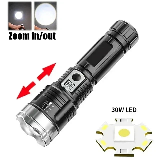 Ultra Bright Tactical LED Flashlight with Rechargeable Power Bank