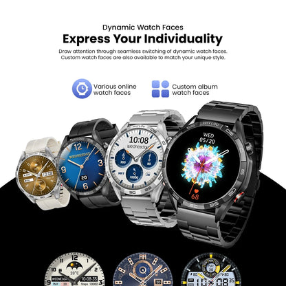 Smartwatch with 1.58" AMOLED Screen, Bluetooth Calling, 100+ Sports Modes & 24-Hour Health Tracking