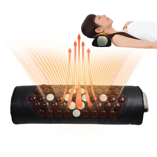 Adjustable Heat Neck Pillow with Jade Tourmaline for Pain Relief