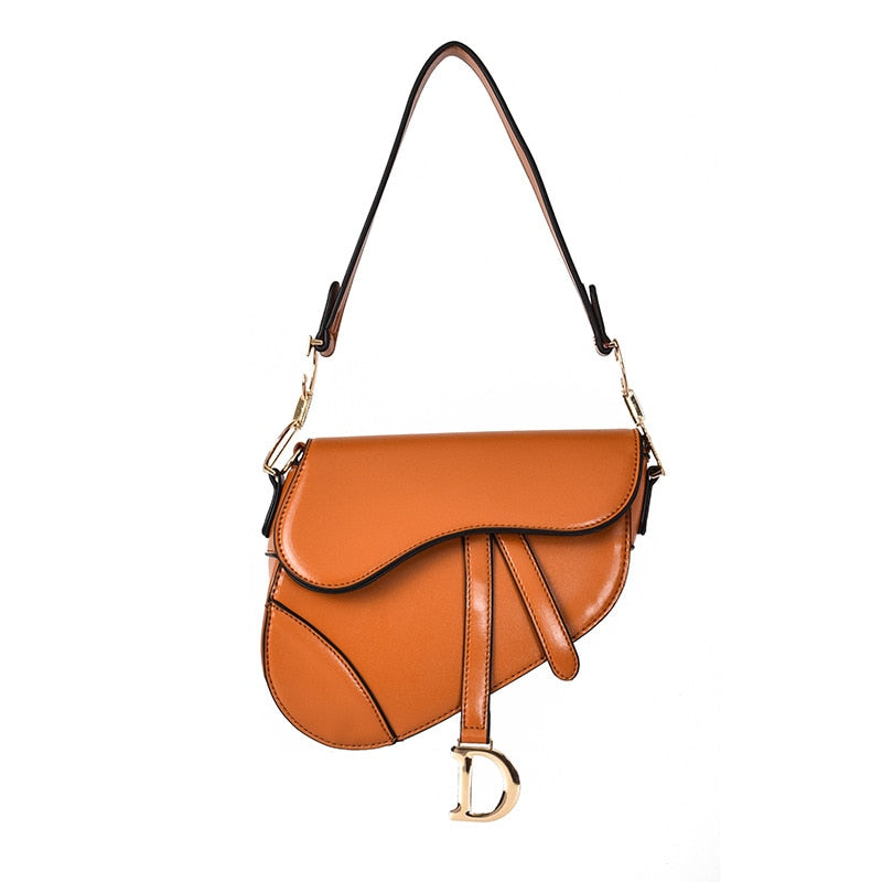 Exclusive PU Leather Shoulder Bag for Women – Stylish Saddle Design