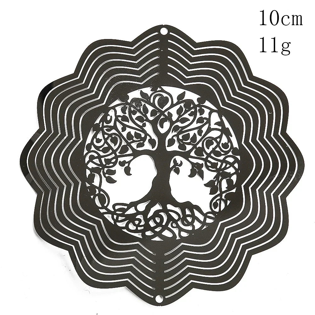 3D Life Tree Wind Chime | Stainless Steel | 10 cm | Reflective Mirror Effect