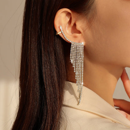 Charming Diamond-Inspired Arc Hoop Earrings