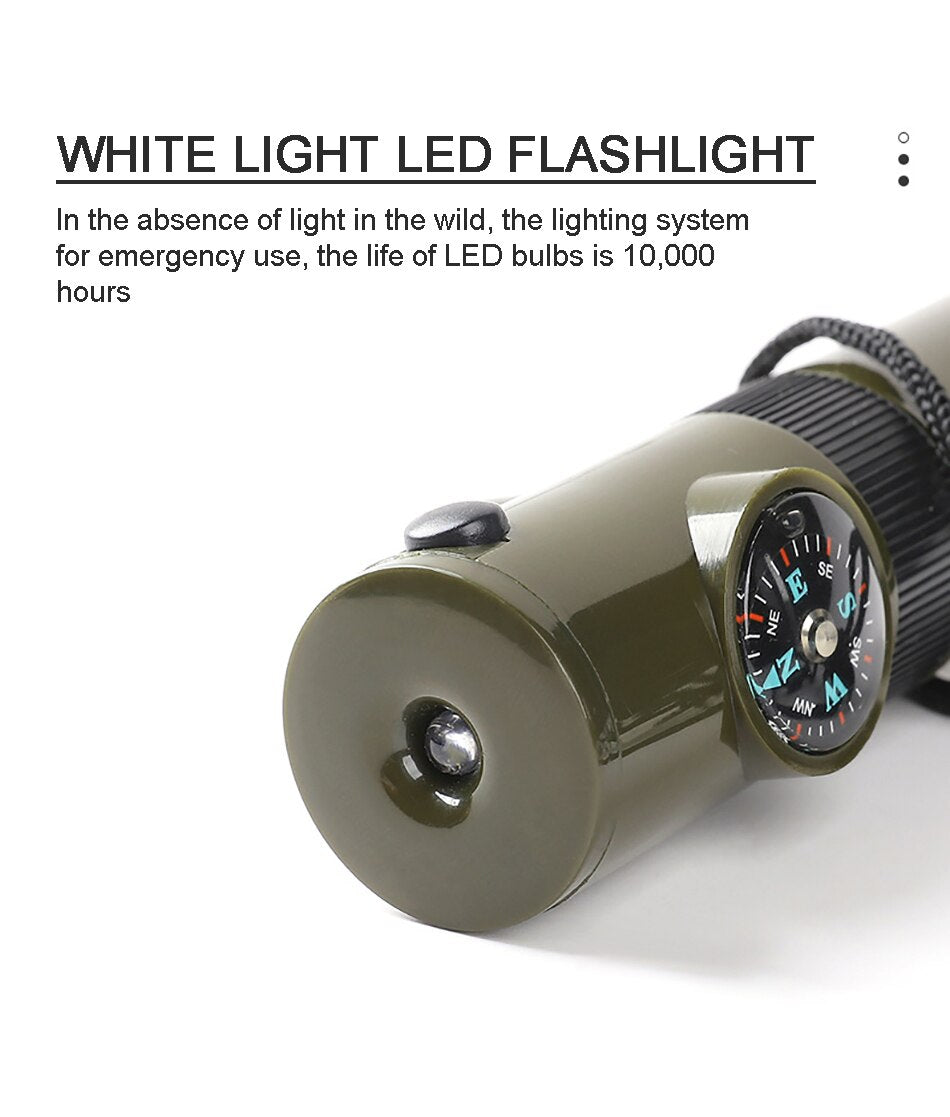 7-in-1 Compact Outdoor Camping Survival Tool