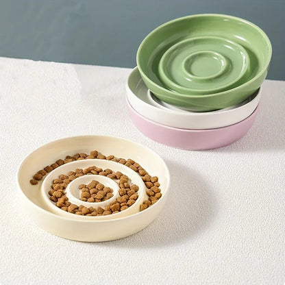 Ceramic Feeding Bowl for Cats and Dogs – Anti-Choke Slow Feeder