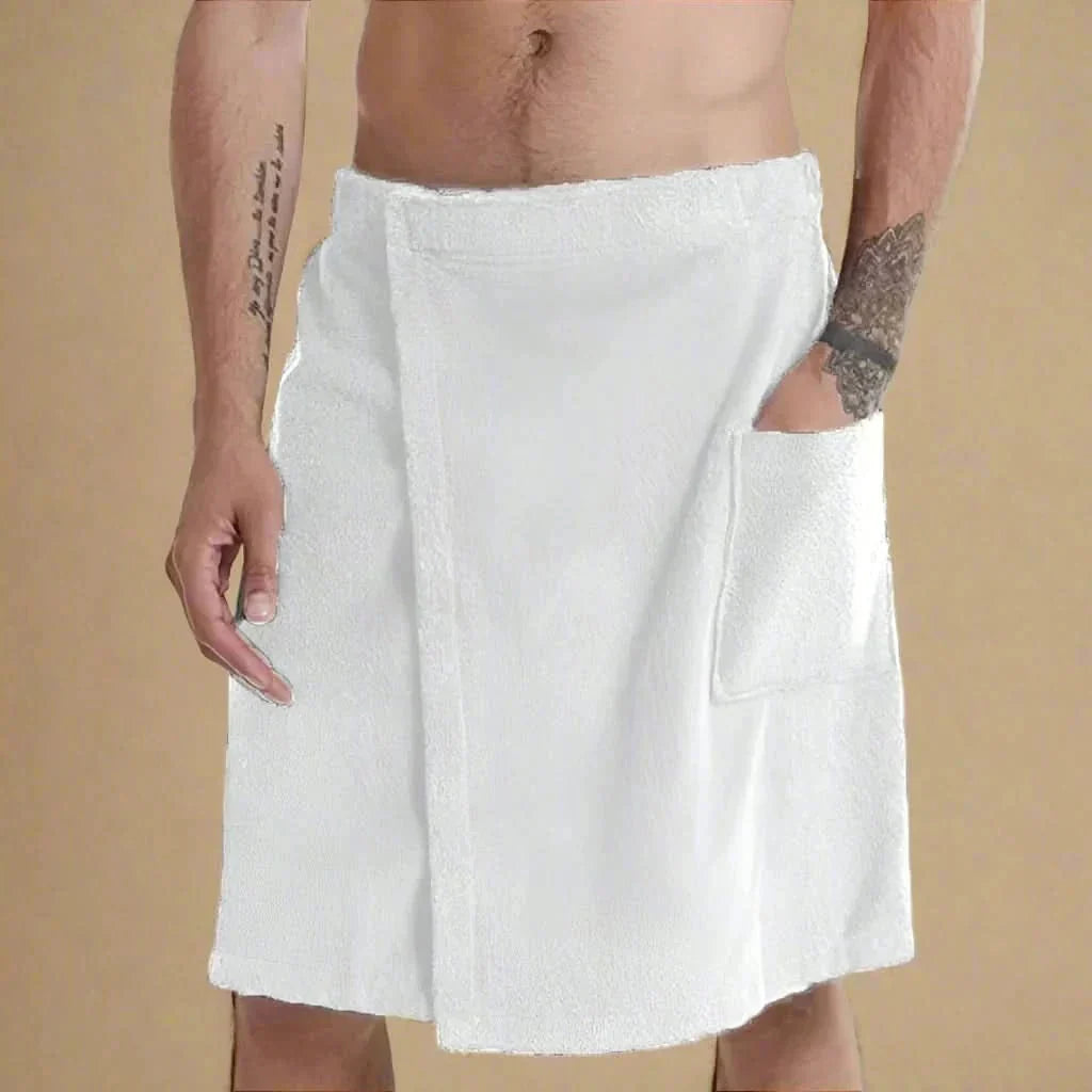 Comfortable Bath Wrap with Velcro Closure and Pocket