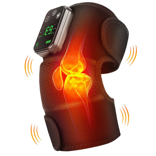 Vibrating Cordless Knee Massage Pad – 3 Heat Settings, 3 Modes, 4000mAh Battery, Adjustable Straps