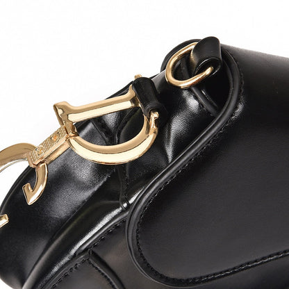 Exclusive PU Leather Shoulder Bag for Women – Stylish Saddle Design