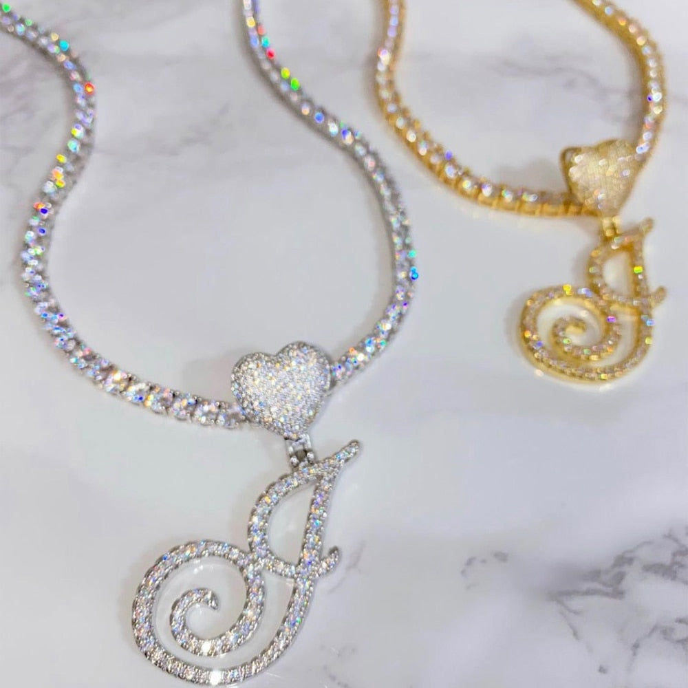 Personalized Crystal Heart Pendant Necklace