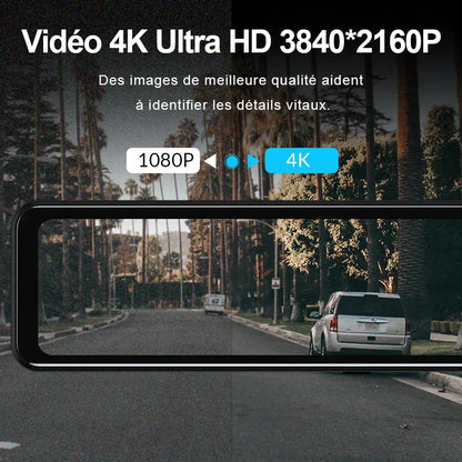 Rearview Mirror Camera 4K with GPS Navigation and Video Recording