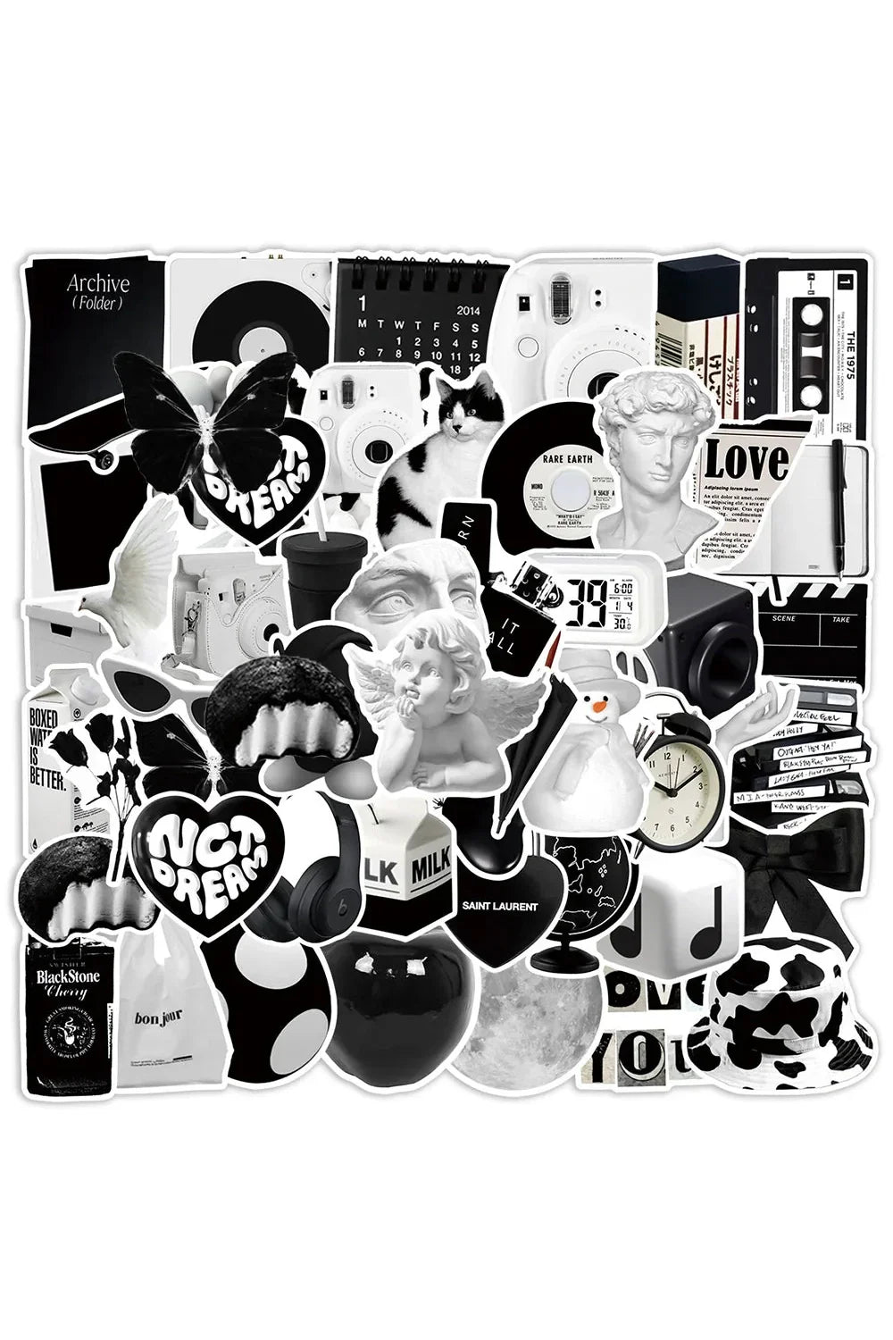 Cartoon Stickers in Black and White