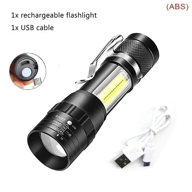Ultra Bright Tactical LED Flashlight with Rechargeable Power Bank