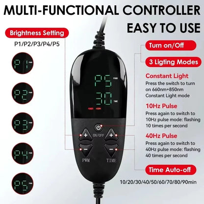 Infrared Heating Wrap with Remote Control | 210 LEDs 660nm 850nm Red Light Therapy