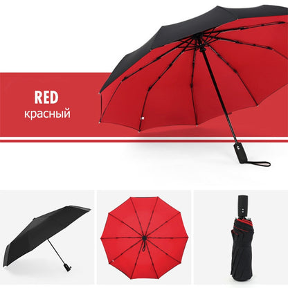 Windproof Automatic Umbrella with Reversed Closing – StormShield Design