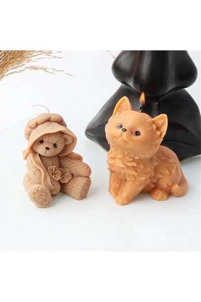 Gypsum Candle Mold in Bear Shape