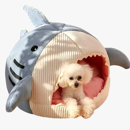 SoftBloom Shark Cat Bed - Comfortable Indoor Hideaway for Cats