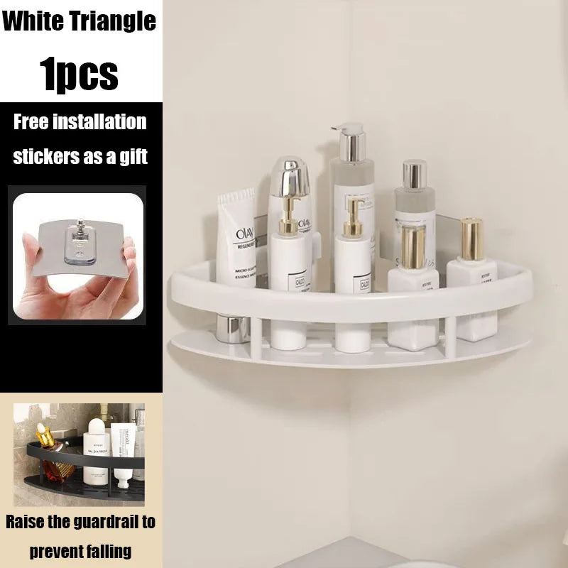 Corner Shower Shelf without Drilling – Rustproof & Space-Saving for Shampoo, Soap & Bath Accessories
