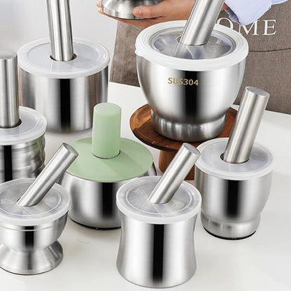 Effortless Garlic Grinder Bowl in Stainless Steel