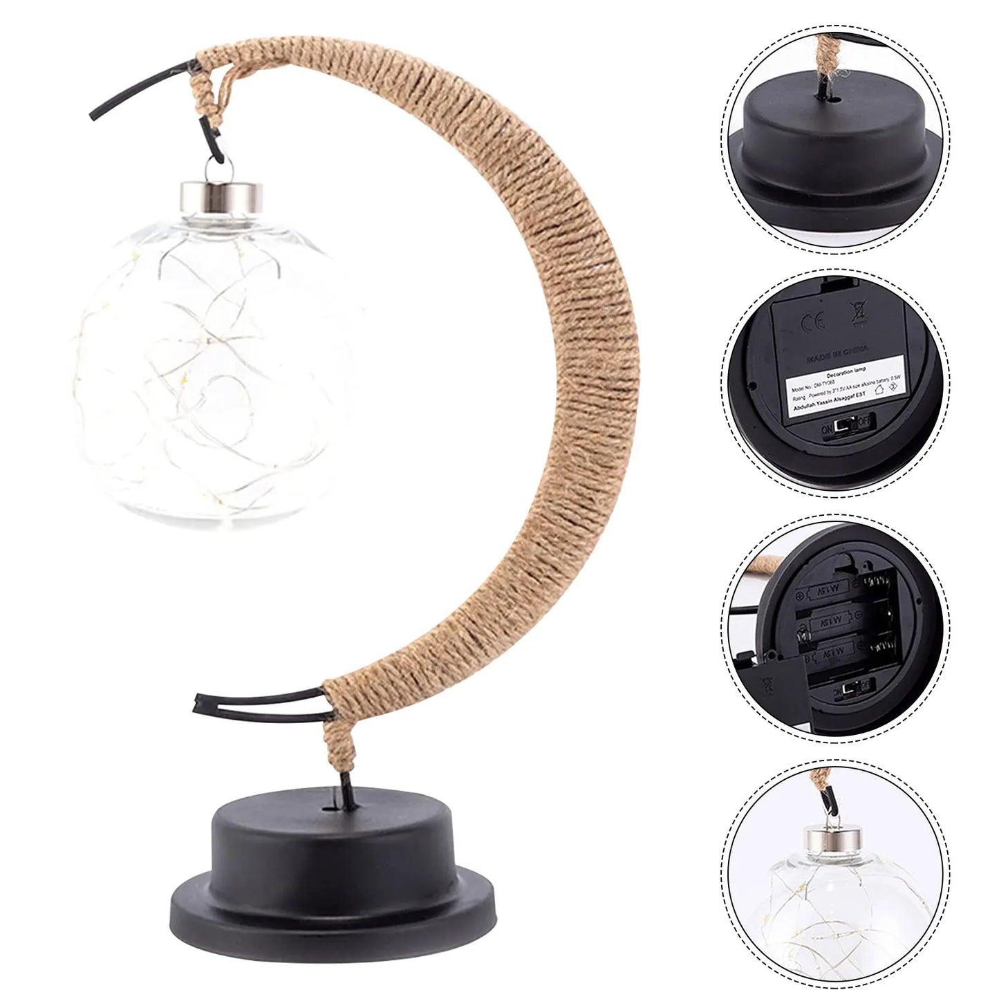 Decorative Table Lamp with Warm Ambient Light - Moon Sphere Design