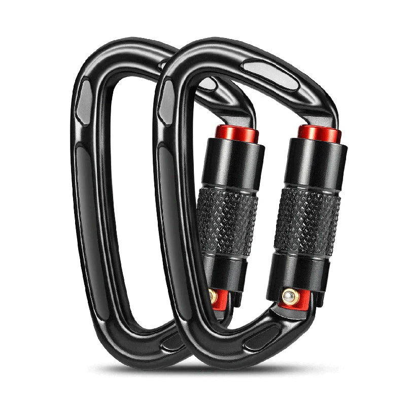 Heavy-Duty Auto-Lock Climbing Carabiner - 24KN Aluminum Design