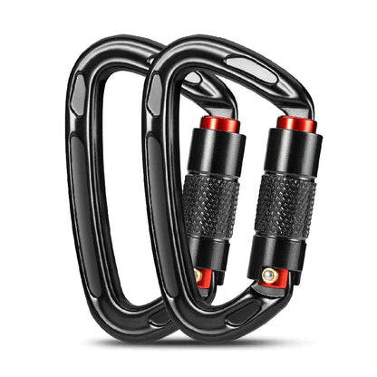Heavy-Duty Auto-Lock Climbing Carabiner - 24KN Aluminum Design