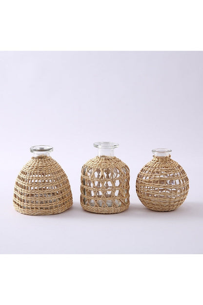 Glass Vases in Rattan Design | Taalita Collection