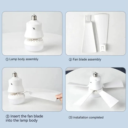 30W Remote-Controlled Ceiling Fan Light - LED Dimming, Quiet Design for Bedroom & Living Room