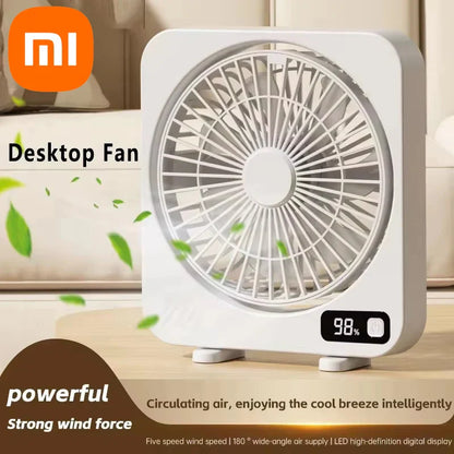 Compact USB Desktop Fan with 5 Speed Settings – Whisper Quiet