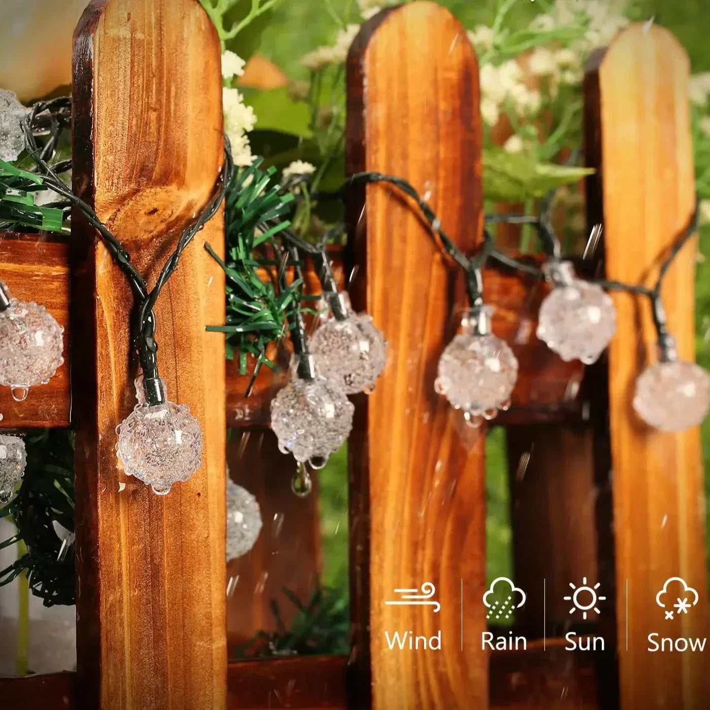 30ft Solar Fairy Lights for Garden and Patio Decoration