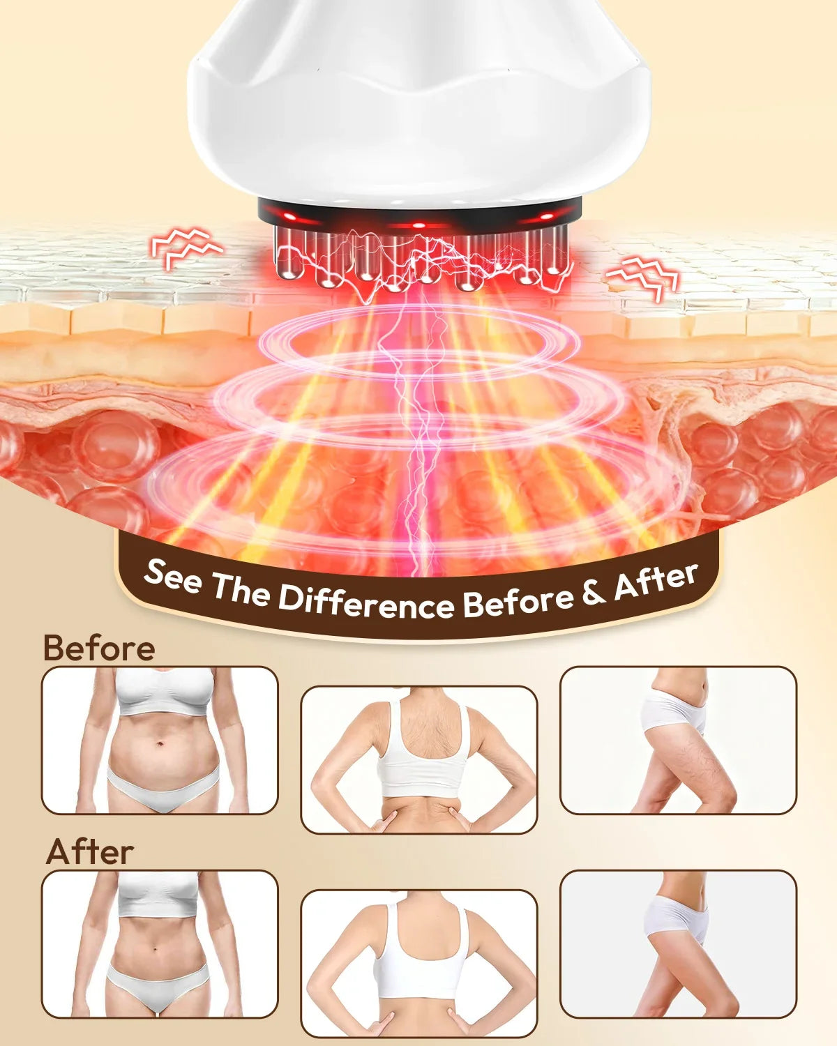 Heat-Enhanced Lymphatic Drainage Massager – Vibrating Body Massager with 3 Modes & 9 Levels of Intensity