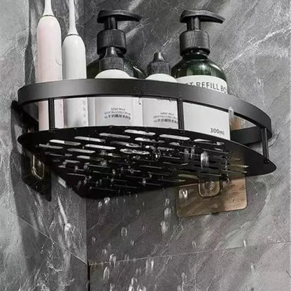 Aluminum Wall Shelf for Corners – No Drill Space-Saving Bathroom Organizer
