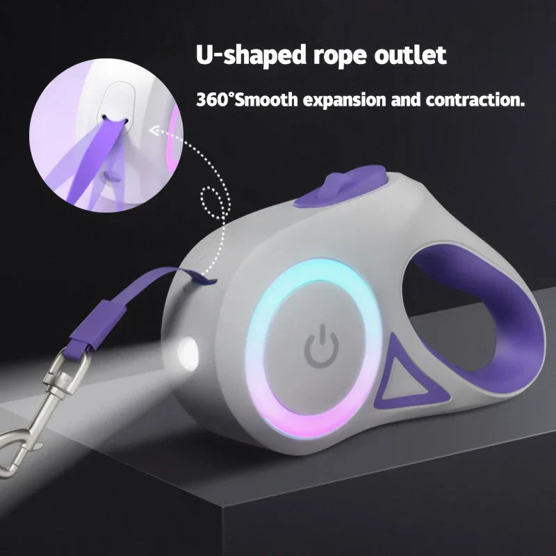 Ergonomic LED Retractable Leash for Dogs and Cats – Safe Night Walks