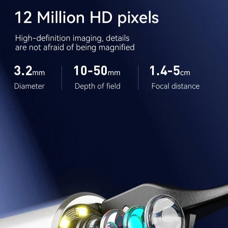 12MP Camera Ear Cleaner Tool with Wi-Fi and LED Otoscope for iPhone/Android