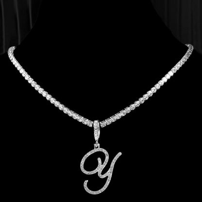 Elegant Initial Pendant Necklace in Silver
