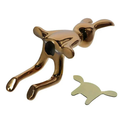Gold Metallic Rabbit Statue for Decorative Shelf Display