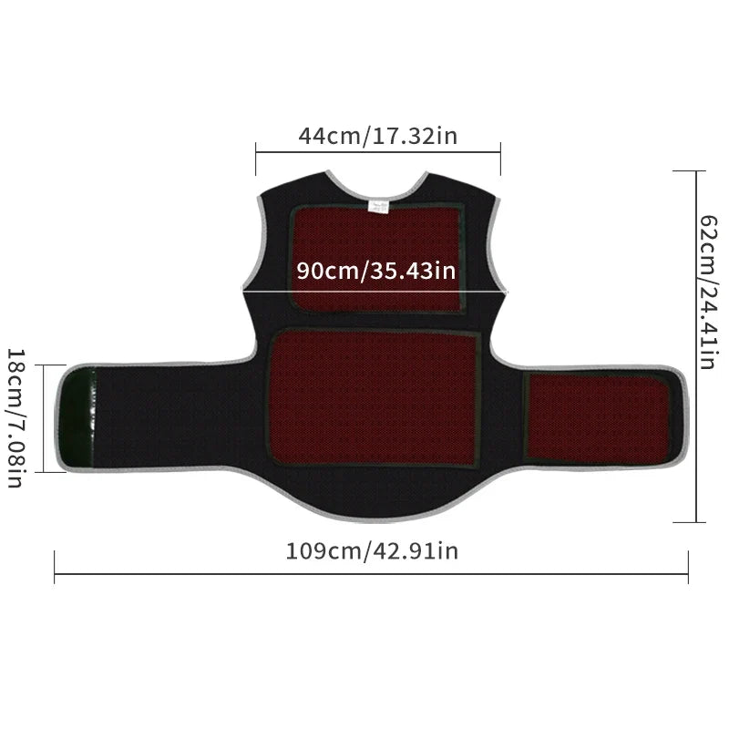 Adjustable Heated Wrap for Back and Shoulders with Red Light & Vibration Massage – 3 Heat Settings