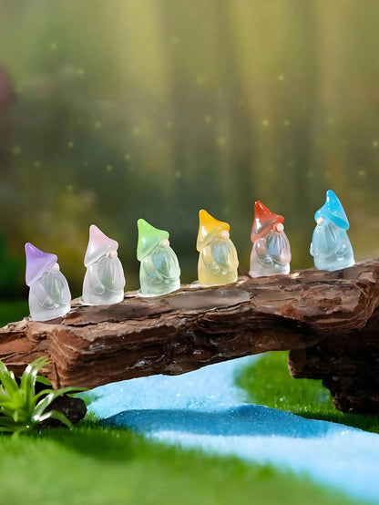 Mini Garden Gnome Set with 10 Pieces | Resin Statues | Colorful Fairy Garden Decor