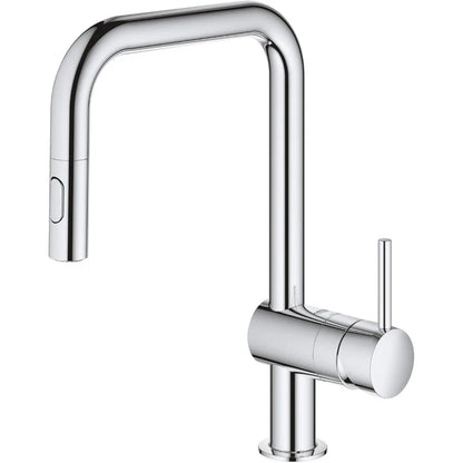 Polished Chrome Kitchen Faucet with Pull-Down Sprayer