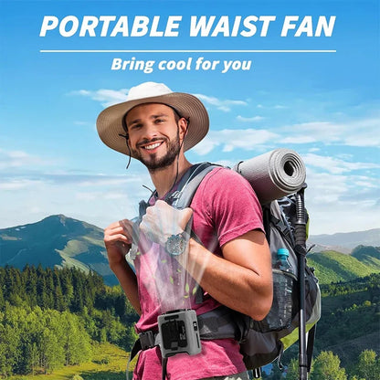 Rechargeable 10000mAh Clip-On Fan with Power Bank – Wearable, USB, 5-Speed