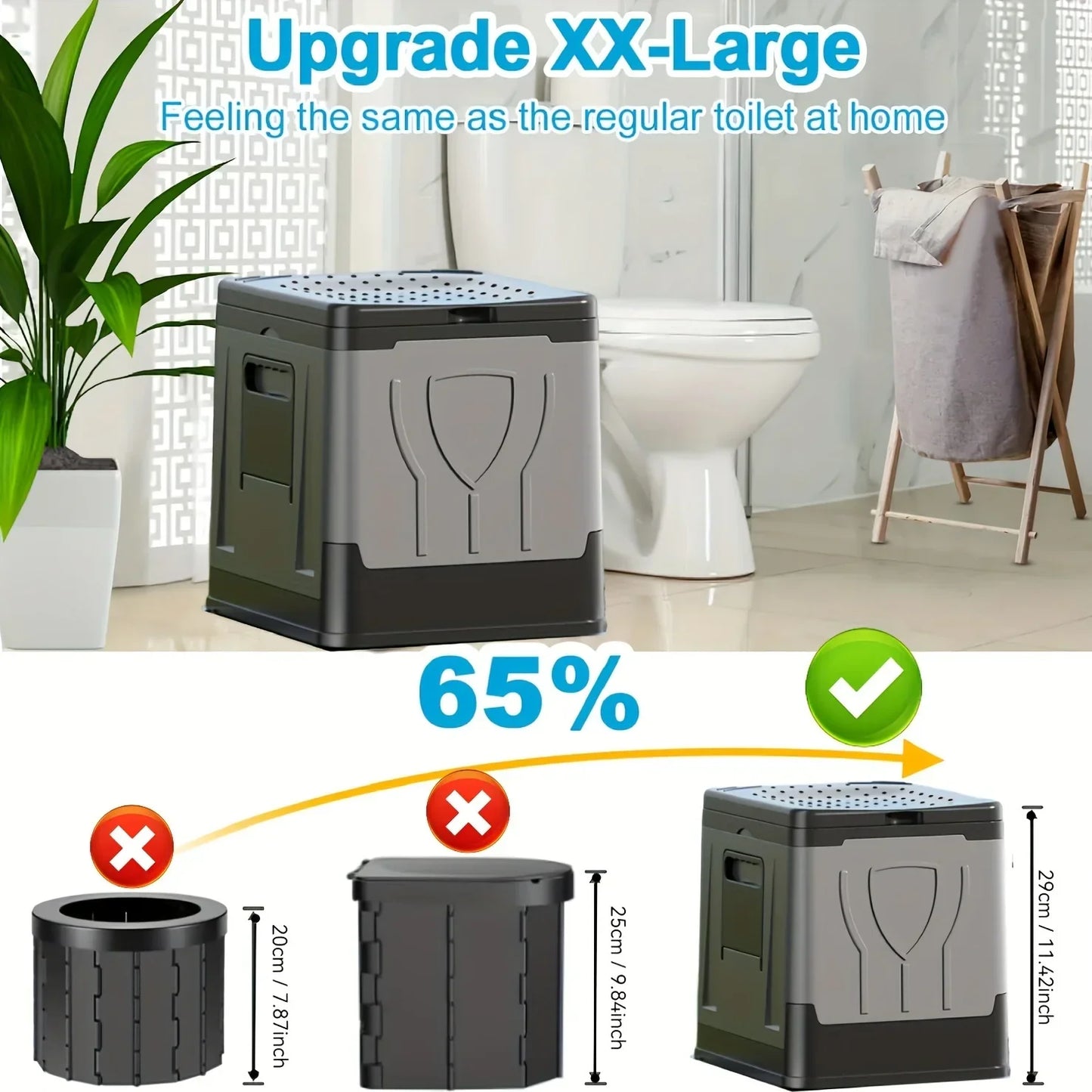 XL Portable Camping Toilet | Foldable, Sanitary, and Convenient