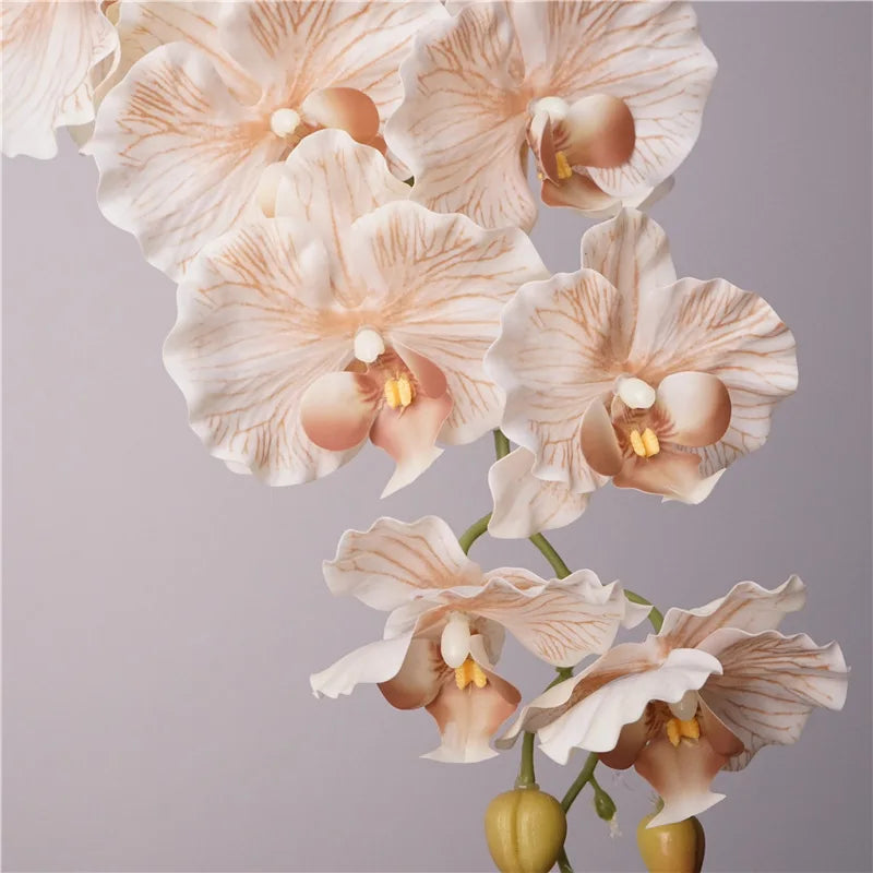 Lifelike 9-Stem Silk Orchid Arrangement for Timeless Elegance