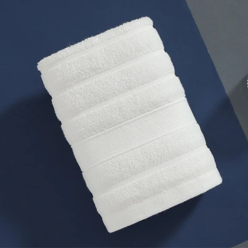 Set of 4 Absorbent Cotton Face Towels 35x35 cm with Ribbed Design for Bath, Travel, and Gym