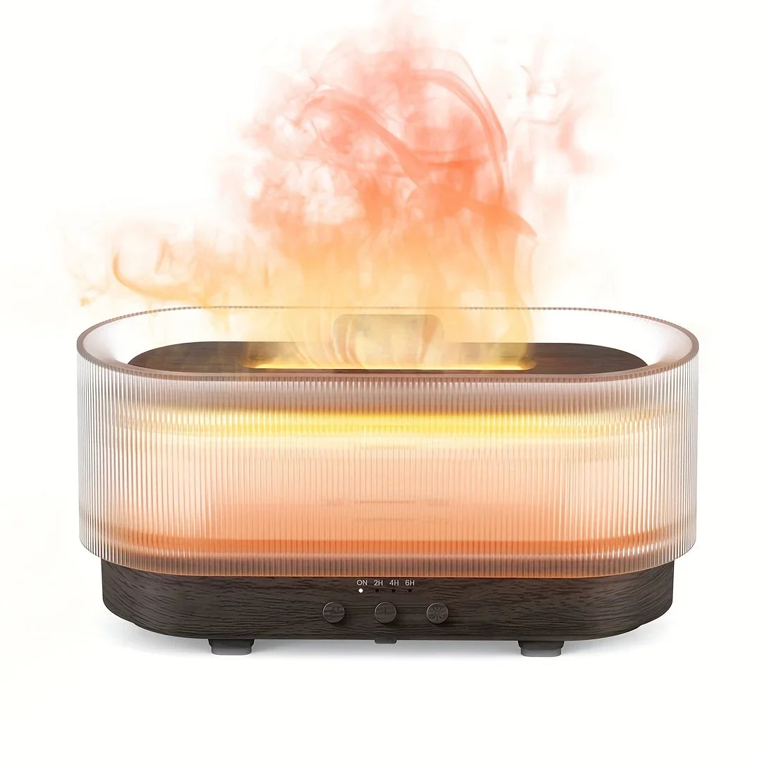 300ml Ultrasonic Essential Oil Diffuser with Flame Effect and LED – 12 Hours Runtime