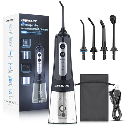Water Flosser with 300ml Reservoir - USB-C Rechargeable, 4 Settings, IPX7 Waterproof