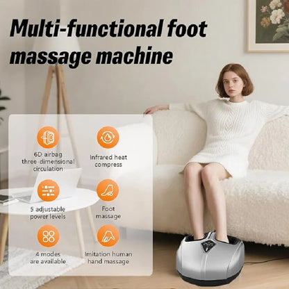 Foot Massager with Heat and Air Compression – 4 Modes, 5 Intensities, Remote Control