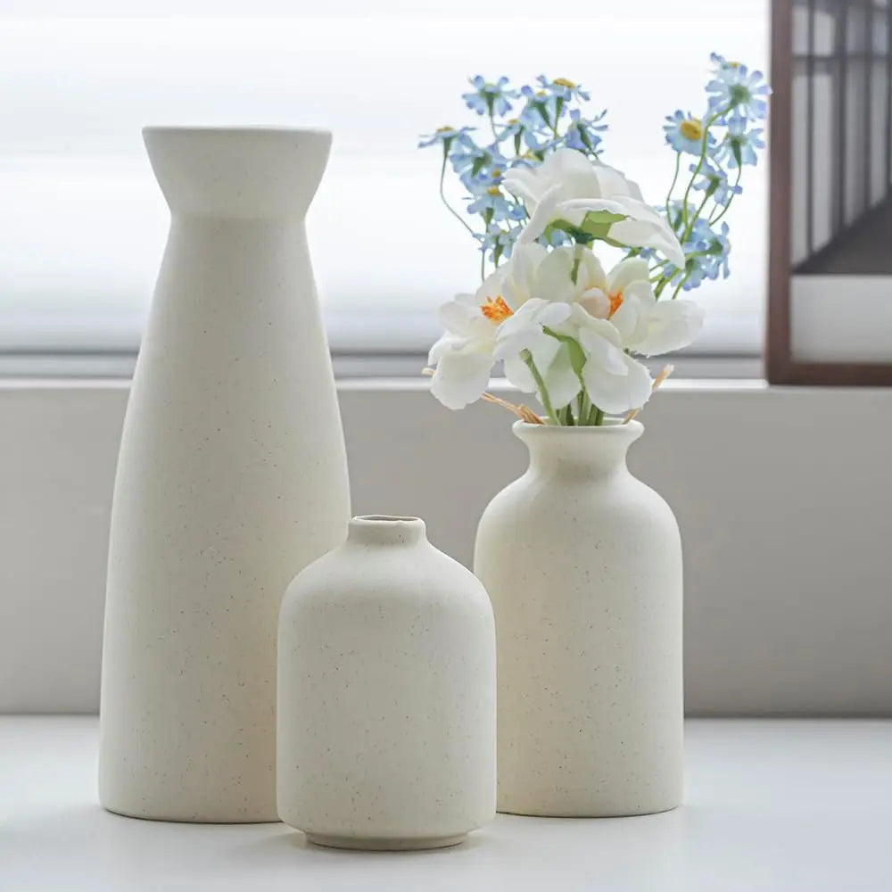 Ceramic Vase Trio for Contemporary Bohemian Decor