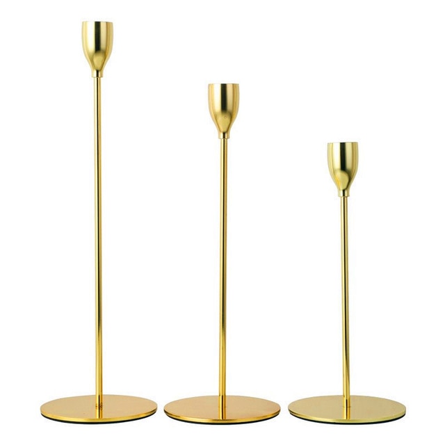 Set of Three Metal Candle Holders