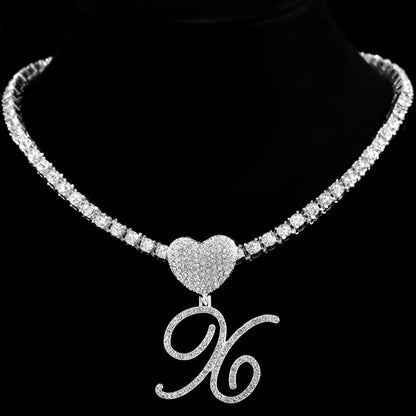 Personalized Crystal Heart Pendant Necklace