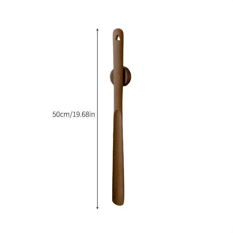 Ergonomic Wooden Shoe Horn - 50 cm Long Handle for Comfortable Wear